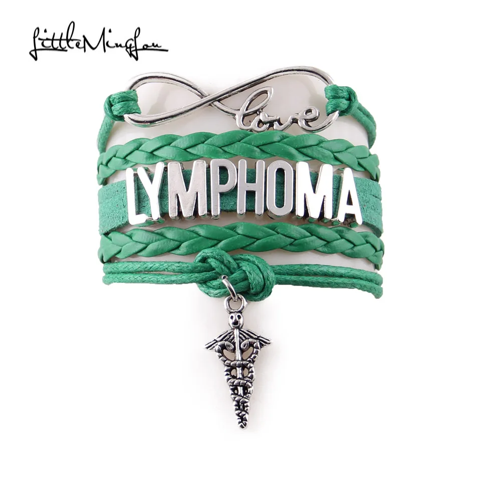 Little Minglou Infinity hope Charm Lymphoma bracelet awareness leather wrap men bracelets & bangles for women jewelry|men bracelet|bangles for womenleather wrap - AliExpress