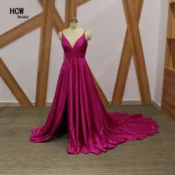 Элегантный длинный формальный вечернее платье 2019 Сексуальное Фиолетовое Атласное Платье на тонких бретельках ТРАПЕЦИЕВИДНОЕ длинное
