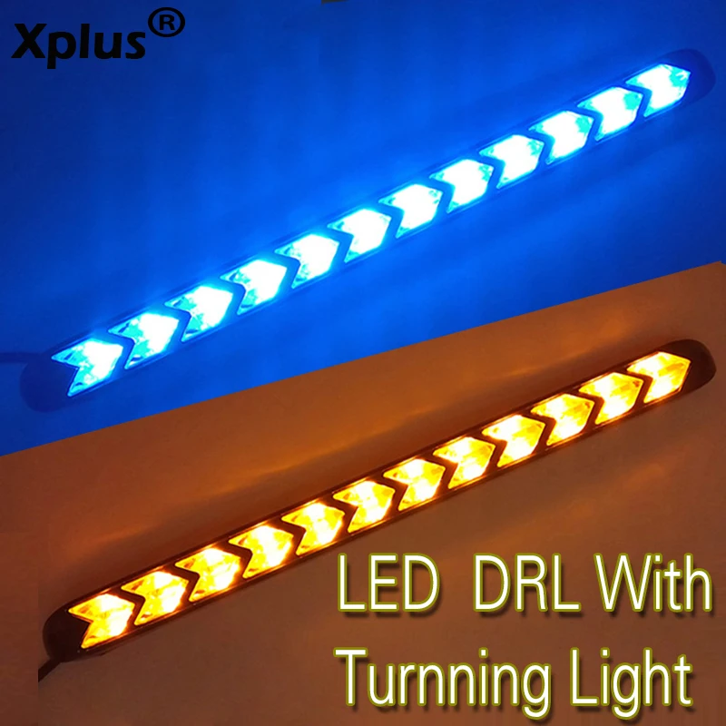 Xplus 2x Car Turn Signal DRL White/Amber Switchback LED Knight Rider Strip Light Headlight Arrow Flasher Flexible Waterproof Xplus 2x Car Turn Signal DRL White/Amber Switchback LED Knight Rider Strip Light Headlight Arrow Flasher Flexible Waterproof