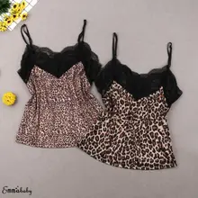 Sexy Fashion Women Leopard Print Lace Patchwork Camisole Vest Sleeveless Splicing V-Neck Clubwear Slim Beach Casual Cami Top Sexy Fashion Women Leopard Print Lace Patchwork Camisole Vest Sleeveless Splicing V-Neck Clubwear Slim Beach Casual Cami Top
