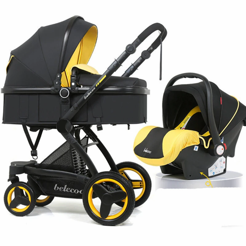 

Luxury Baby Stroller High Landscape 3 in 1 Fashion Carriage European Pram Suit for Lying and Seat