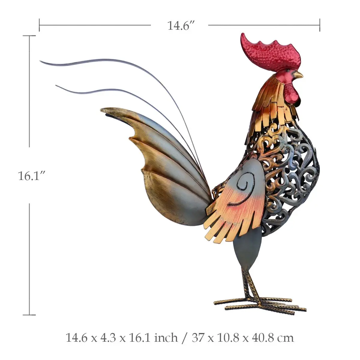 Tooarts Металлическая статуэтка Железный петух предметы домашнего декора яркие красочные статуэтки ремесло подарок для украшения дома аксессуары