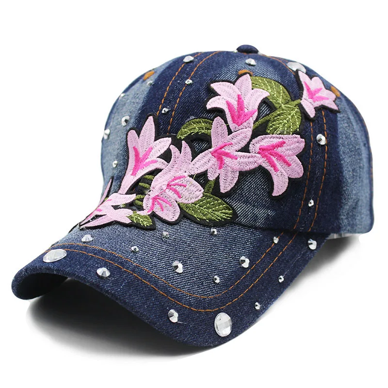 waterproof baseball cap Miaoxi Women New Hat Summer Floral Girl Baseball Caps For Female Adult Cotton Cap Fashion High Quality Denim Jeans Bonnet Sale ball caps for women