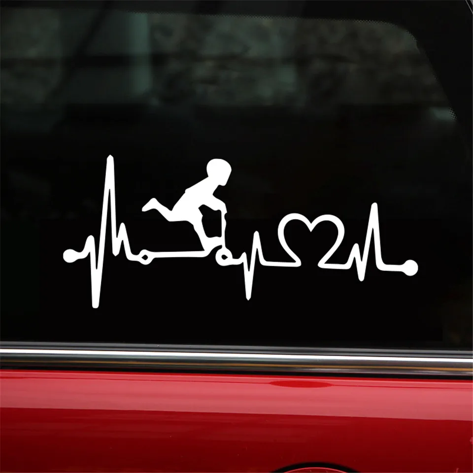 Scooter Heartbeat Lifeline Car Sticker Car Accessories Decal Fashion Car Body Window Door Decoration Sticker Funny 19.1cm8 (8)