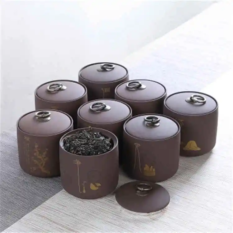 Fashion Sauce Storage Bottle Jars Storage Boxes with Lids Ceramic Storage Jar Chinese Style contenedores de alimentos cocina