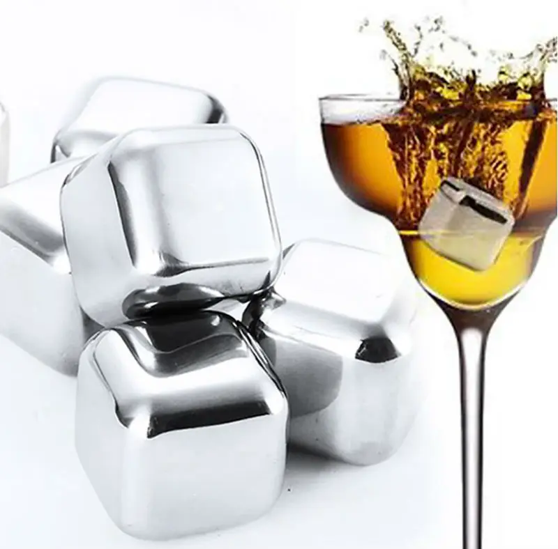 

1pcs Stainless Steel Magic Whiskey Stones Ice Cubes Bar Soapstone Glacier Cooler Stone Barware Supplies Kitchen Tool