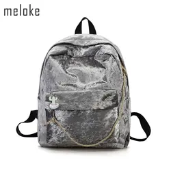 Meloke 2019 горячих женщин велюровый рюкзак повседневные Большие размеры школьные рюкзаки для девочек кактус badage школьные рюкзаки для девочек
