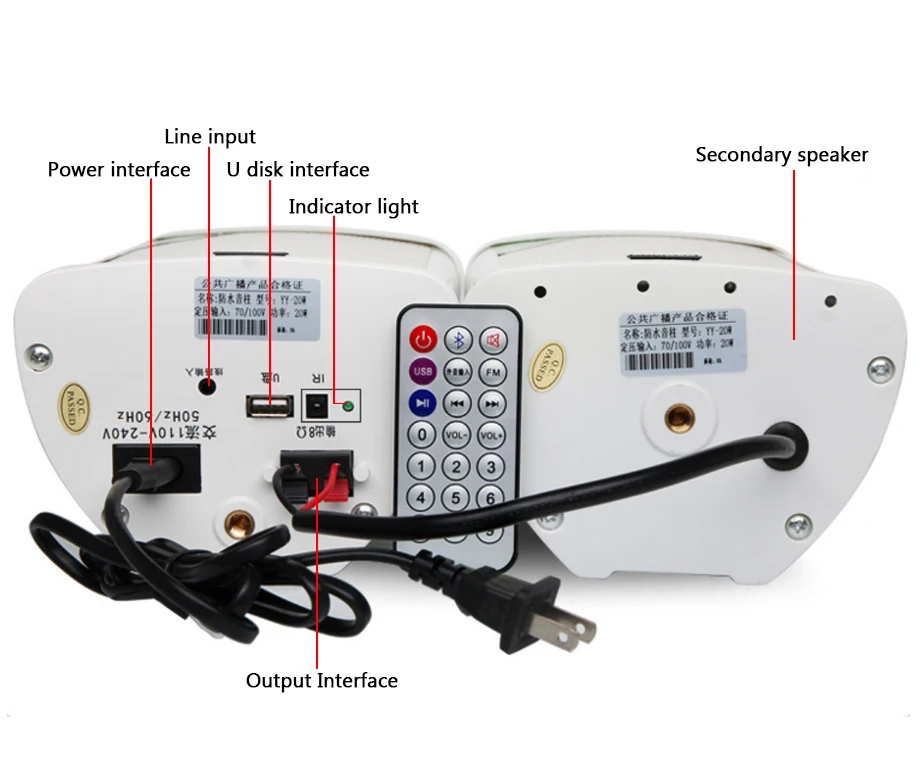 YY-20W Открытый Bluetooth мини Колонка динамик водонепроницаемый беспроводной PA системы домашний сад