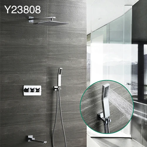 GAPPO смесители для душа настенный скрытый смеситель для ванной душ дождевая насадка для душа набор для ванны кран Водопад кран для ванны - Цвет: Y23808