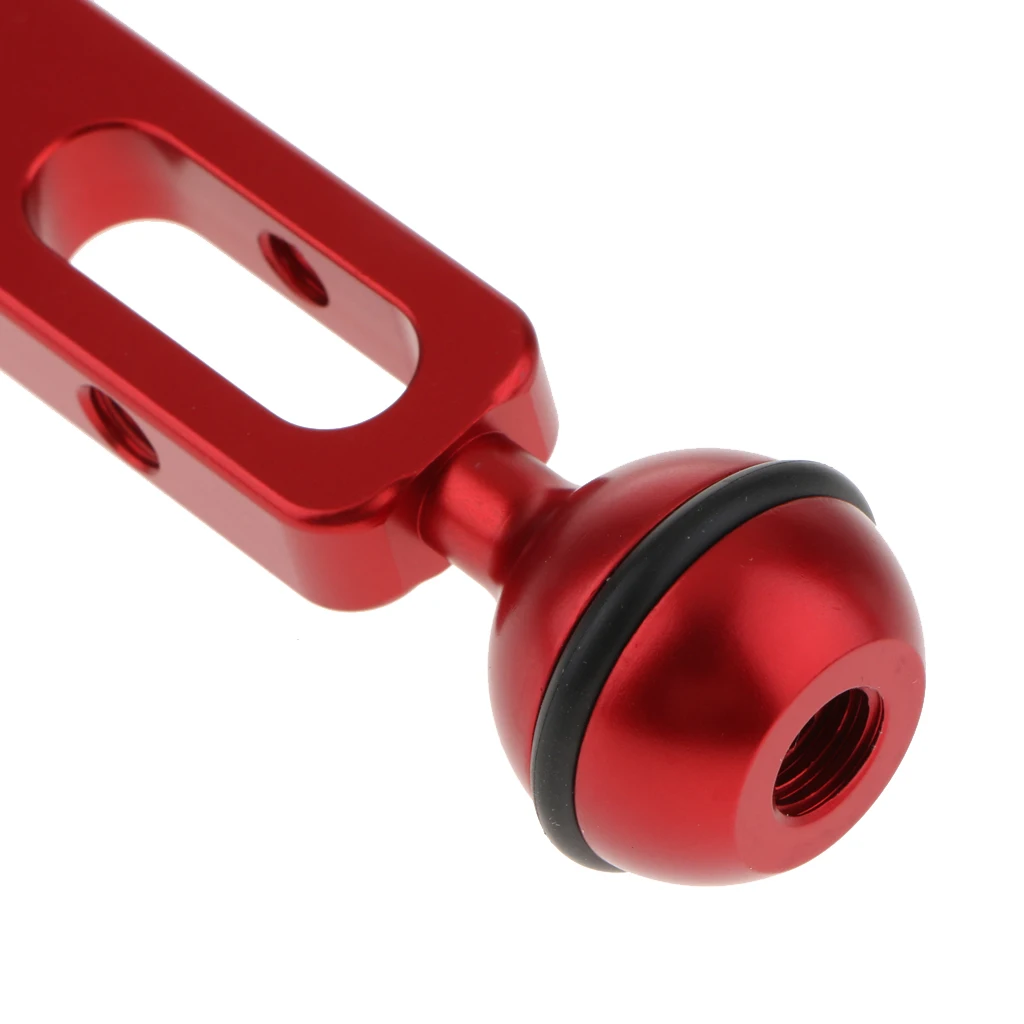 Dual Ball Joint Extension Aluminum Arm For Camera Diving Underwater Photography - Red (7.87 Inch Length)