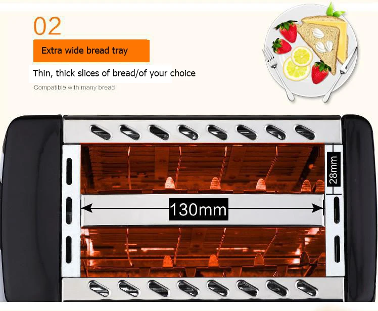 2 ломтика, тостер из нержавеющей стали, 750 Вт, Автоматический быстрый нагрев, тостер для хлеба, бытовой, для завтрака, заводская цена