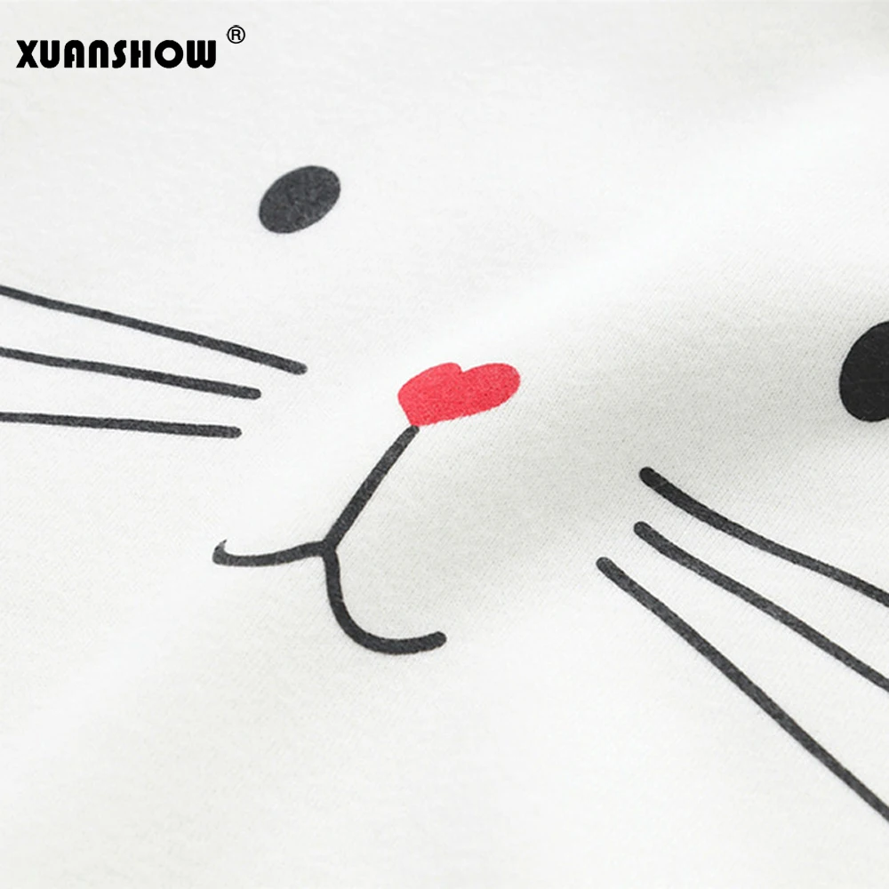 Женская толстовка с длинным рукавом XUANSHOW милая капюшоном в стиле Харадзюку