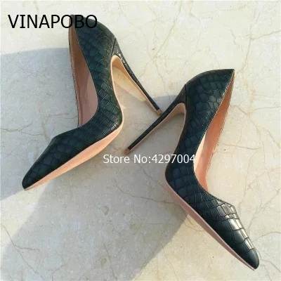 VINAPOBO New Arrival Gold Sequins Solid Color Shallow Wedding Party Shoes Sequined Large Size Elegant High Heels 12cm Stiletto