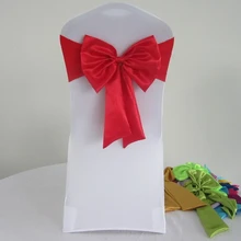 Свадебные вечерние декоративные кушаки для стула с бабочкой, атласные кушаки для стула, 100 шт./партия