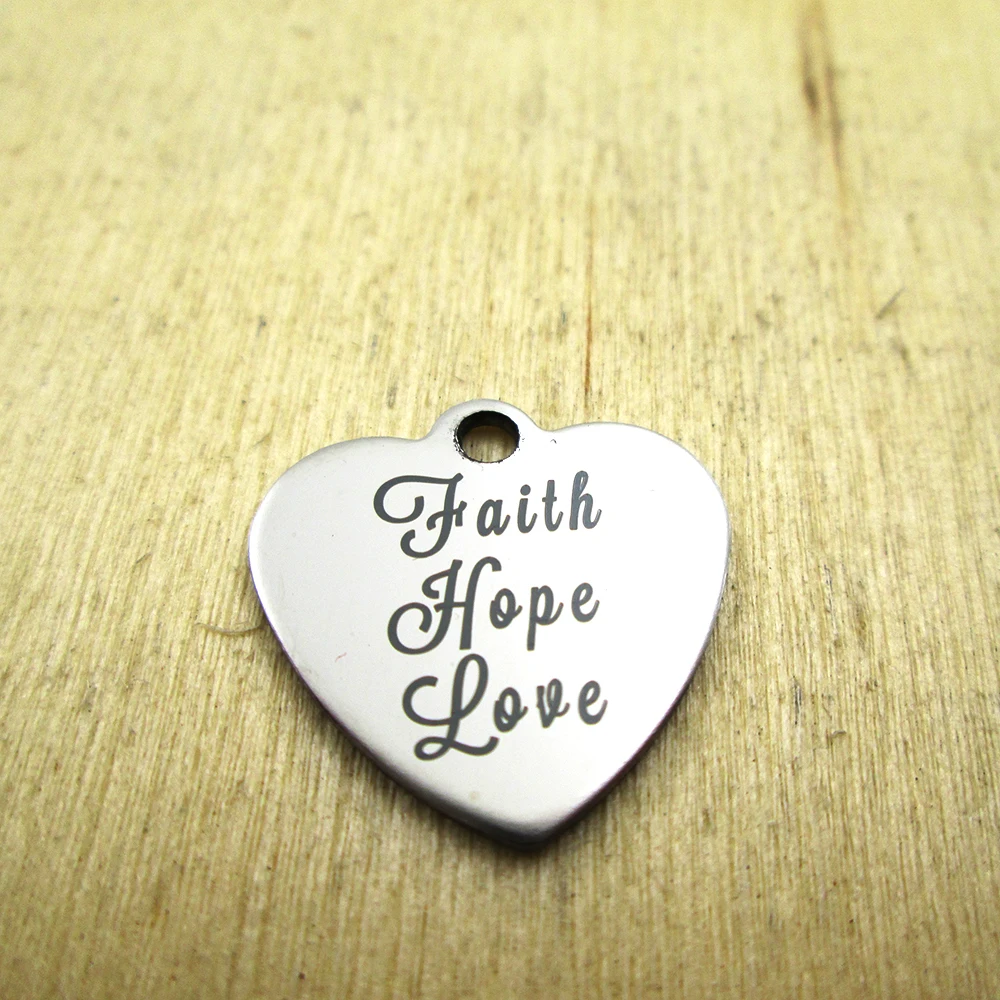 Stainless Steel Charms Pendants Hope 10pcs/lotfaith Love