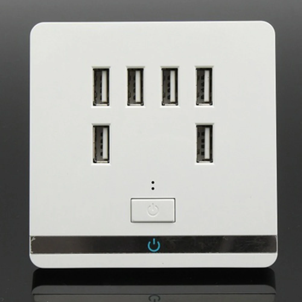 Новое 10 а 12 36 в 6 USB порт настенное зарядное устройство розетка