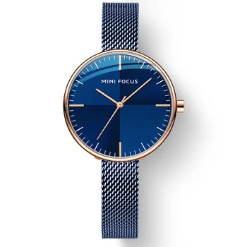 

Fashion Women Fashion Blue Quartz Watch Lady Leather Watchband High Quality Casual Waterproof Wristwatch Gift for Wife 2019
