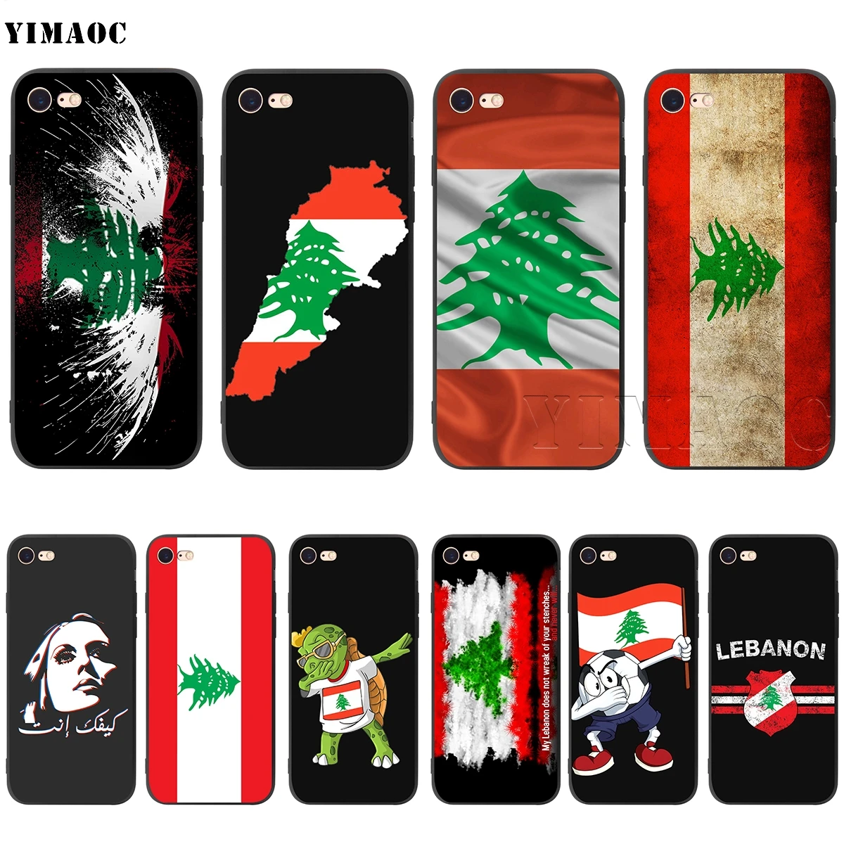 

YIMAOC Lebanese Lebanon Flag Silicone Soft Case for iPhone 11 Pro XS Max XR X 8 7 6 6S Plus 5 5S SE