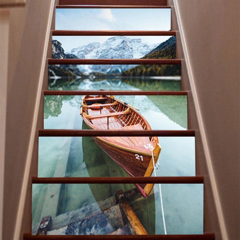 

6pcs/Set New Design DIY 3d Vinyl Wallpaper PVC Steps Sticker Removable Stair Sticker Home Decor Self Adhesive Wallpaper Designs