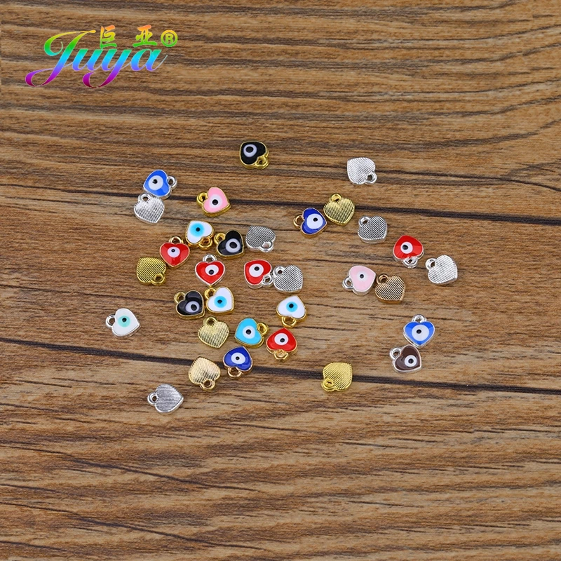 Juya DIY Small Enamel Charms Wholesale HandiCraft Evil Eye Love Heart Star Resin Charms For Women Kids Fashion Bijoux Making