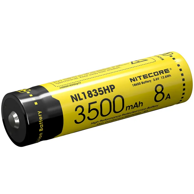 2017 Nitecore NL1835HP High Performance 18650 3500mAh 3.6V 12.6Wh 8A Protected Li-ion Button Top Battery for Drain Devices | Лампы и