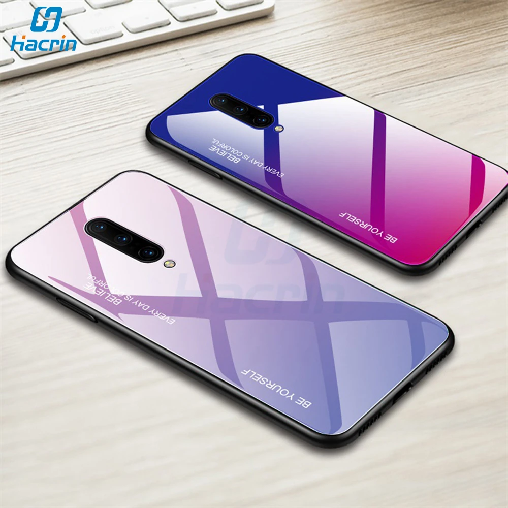 Hacrin Glass Case For font b Oneplus b font font b 7 b font Case Luxury