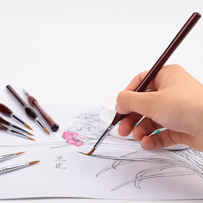 9 шт./компл. тонкой ручной Краски ed тонкий Ручка-закладка рисунок Книги по искусству акварель ручка Краски щетка для товары для рукоделия