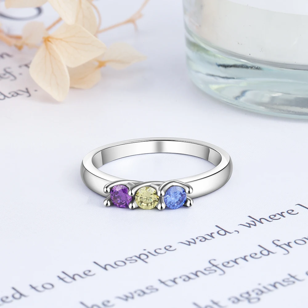 Индивидуальные 925 пробы серебряные кольца с камнем для женщин модные обручальные кольца персонализированные подарочные ювелирные изделия(JewelOra RI103807