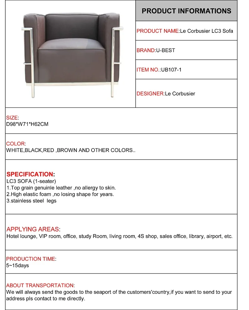 Le Corbusier LC3 Sofa Cassina
