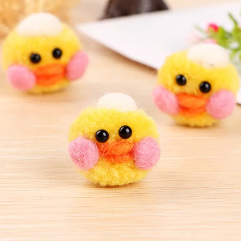 

Cute Duck Duckling Head Wool Felt Cartoon Animal head Handmade Duck with Blush DIY Material Decoration Jewelry Accessory 1PC