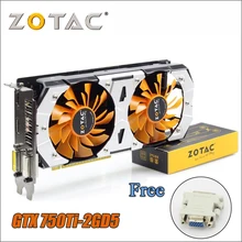 Оригинальная видеокарта ZOTAC GPU GTX 750Ti, 2 Гб, 128 бит, GDDR5, видеокарты для nVIDIA GeForce GTX750 Ti, 2G 750, VGA адаптер