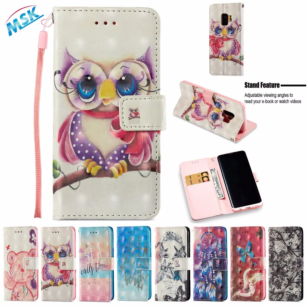 Flip cover for Samsung Galaxy S9 SM-G9600 Leather wallet case galaxy s9 phone SM-G9600/DS funda coque | Мобильные телефоны и