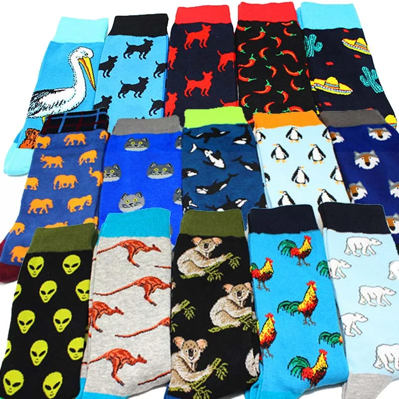 Mode-Hip-Hop-de-Bande-Dessin-e-Hommes-Chaussettes-animaux-Fruits-Personnalit-Planche-Roulettes-Respirant-Heureux