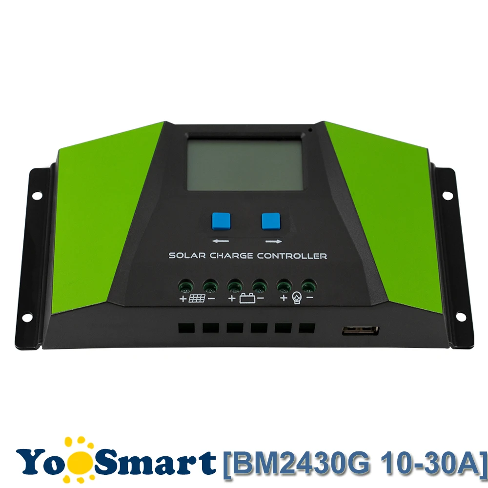 

PWM Solar Charge Controller 10A 20A 30A 12V 24V Auto with LCD Display USB Output Solar Cell Panel Regulator PV Home Solar System