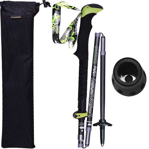 Брендовые складные треккинговые палки, уличные карбоновые альпенштоки, беговые Пешие прогулки-Прогулочные, скальные альпинистские палочки для кемпинга - Цвет: Black(115-135cm)