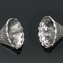 Бусины Из Цинкового металлического сплава, колпачки, конус, античное серебро(подходит для бусин 12 мм-20 мм), узор в полоску 12 мм(4/") x 9 мм(3/8"), 10 шт