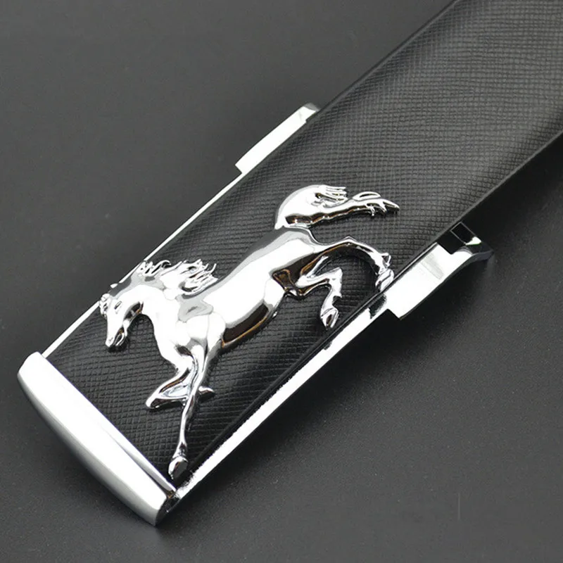 

EL BARCO New Leather Belt For Men Luxury Designer Cowhide Male Waist Belts Black Coffee Brown Yellow White Strap Horse Buckle