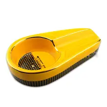 COHIBA желтая лошадь узор белый маленький мини размер Керамическая сигары путешествия пепельница