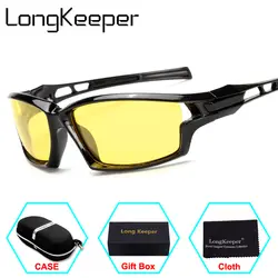 LongKeeper новые модные солнцезащитные очки Для мужчин поляризованный Black вождения тень очки gafas-де-сол Мужской Солнцезащитных очков с случае