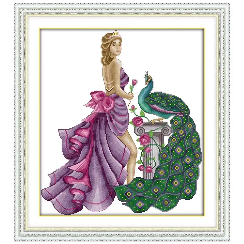 oneroom Model and peacock patterns counted Cross Stitch 11CT 14CT Cross