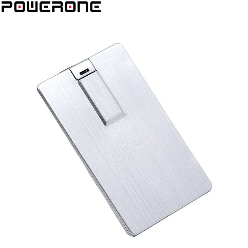 POWERONE USB флэш-накопитель 4 GB/8 GB/16 GB/32 GB/64 GB металлическая карта флеш-накопитель бизнес-подарок USB флешки кредитной карты флэш-накопитель