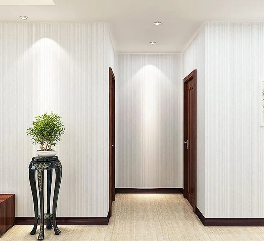 

Wallpapers YOUMAN Non-woven Mordern Wallpaper Roll Minimalist Style Plain Striped Pattern Home Decor For Living Room Kids' Room