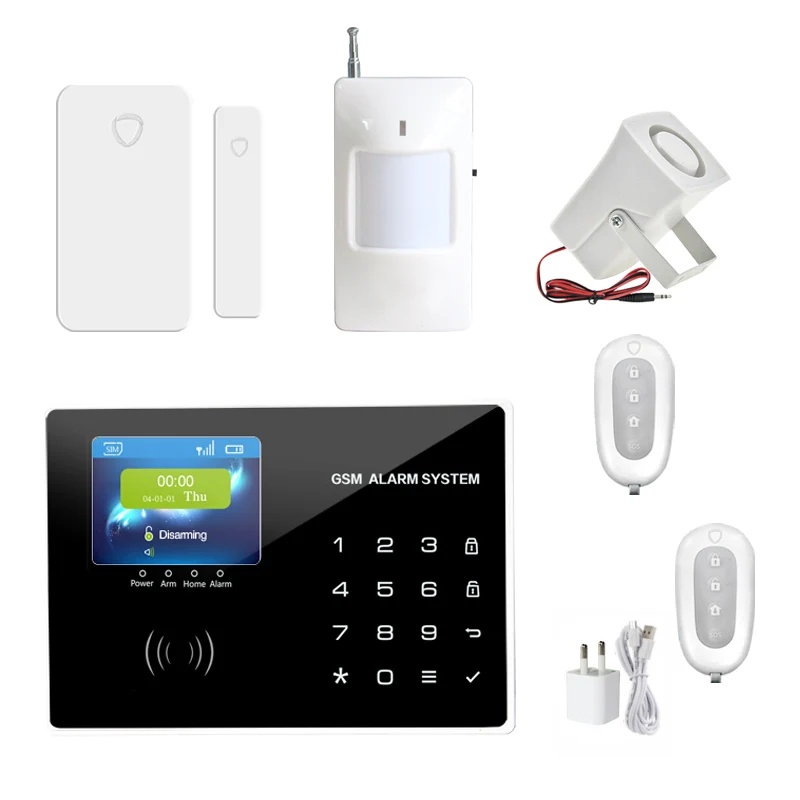 

G65 wireless zones app control GSM alarm system with TFT color panel home security alarm system PIR Motion Senson