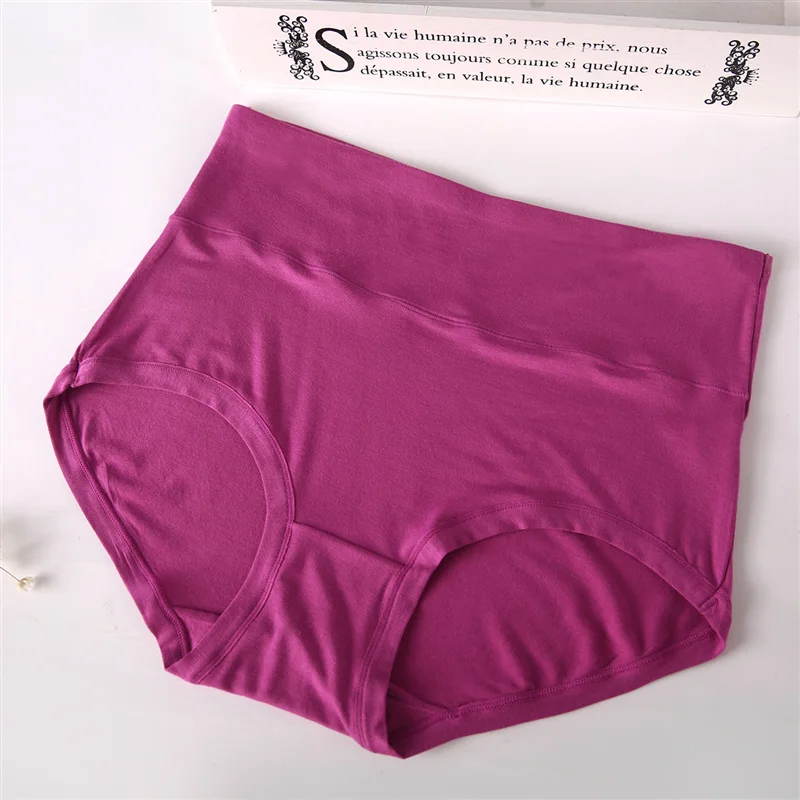 High Waist Briefs Women Cotton Solid Plus Size Womens Underwear Panties Breathable Female Sexy Panty Soft Underpants for Women (7)