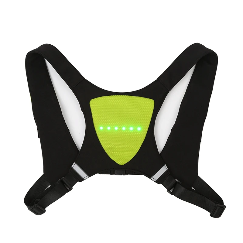 LED Turn Signal Warning Light Vest Remote Control USB Rechargeable Waterproof Safety Gear For Cycling Climbing Running - Цвет: Yellow