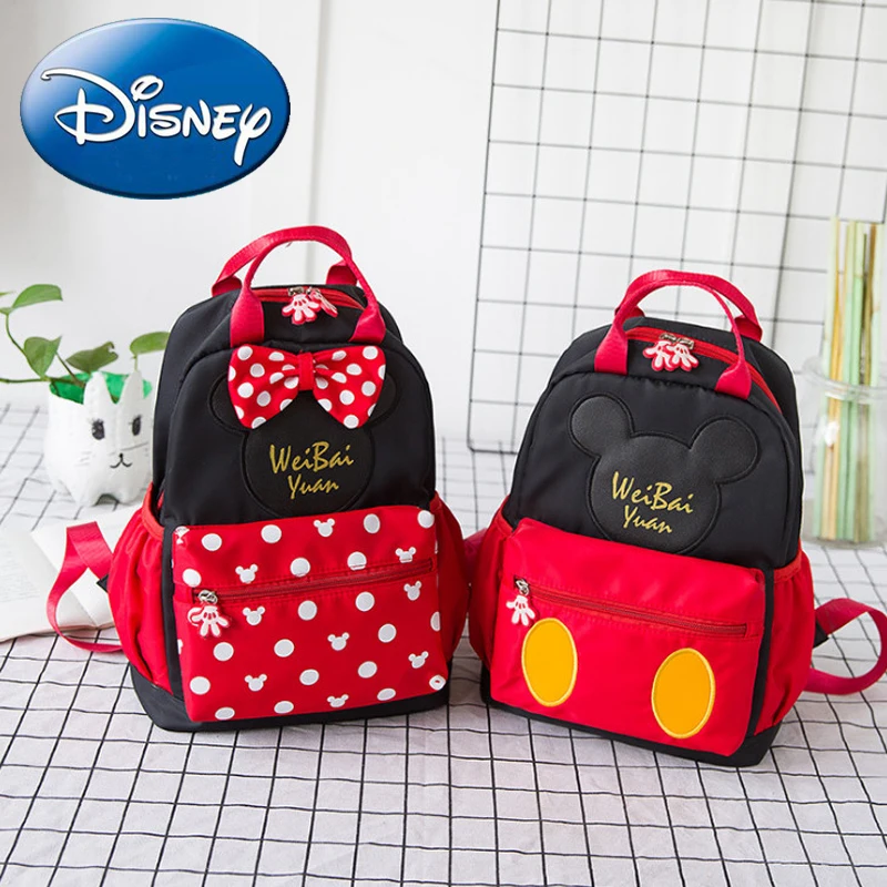

2018 Mickey Mouse Kid Children Bags Girls Cute Bow Bag 2-11 Year Boy Kindergarten Student Book Back-Pack