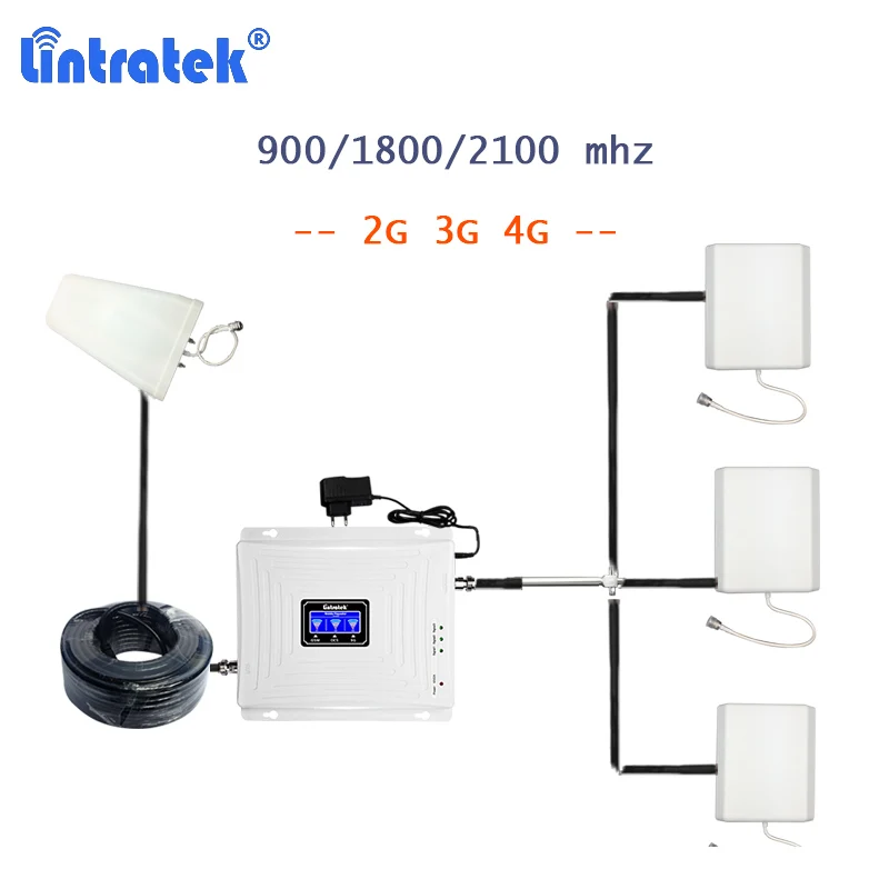 Lintratek 900/1800/2100 усилитель сигнала 2 г 3 мобильный телефон 4G Celular с антенны Усилитель