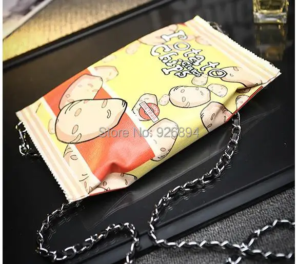 Новые персонализированные забавные сумки «Potato Chips» стильная уникальная Прямоугольная Сумка-клатч Сумочка цепочка сумка мини Курьерская сумка, кошелек