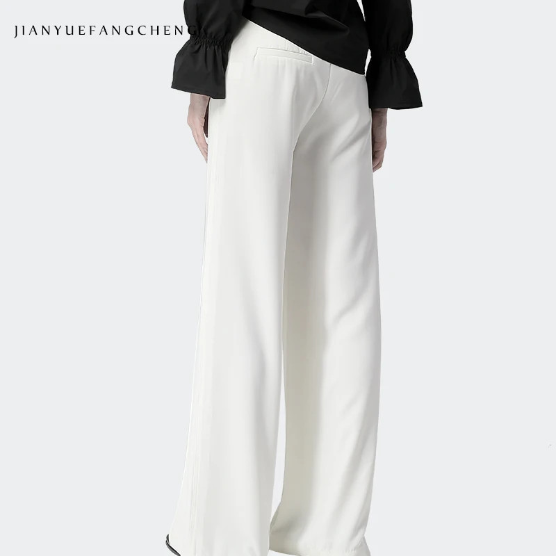 2019 Newest High Waisted Wide Leg White Zipper Fly Women' Pants Plus Size 4XL Loose-Fitting Soft Flat Woven Woman Trousers Pants 2019 Newest High Waisted Wide Leg White Zipper Fly Women' Pants Plus Size 4XL Loose-Fitting Soft Flat Woven Woman Trousers Pants