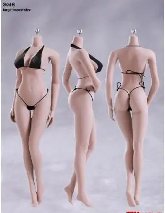 1/6 PH Super Flexible Seamless Body Sexy Female Medium Breast Suntan/Pale Action Figure Doll Toys without Head for KUMIK Head - Цвет: S04B body only